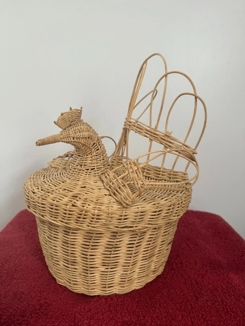 Vintage Chicken Hand Woven Basket